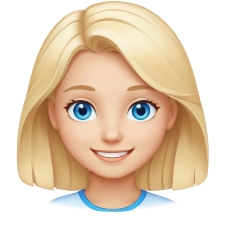 smiling blonde girl close up emoji