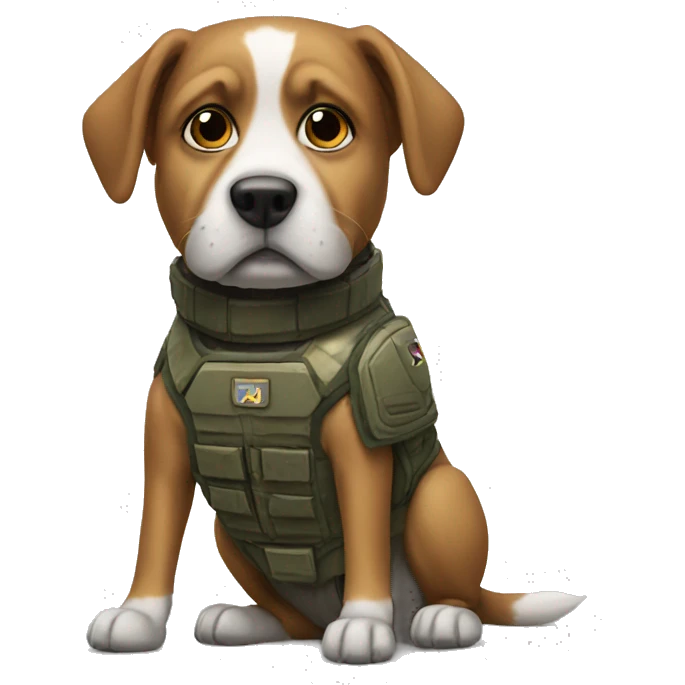 Dog with war suit emoji