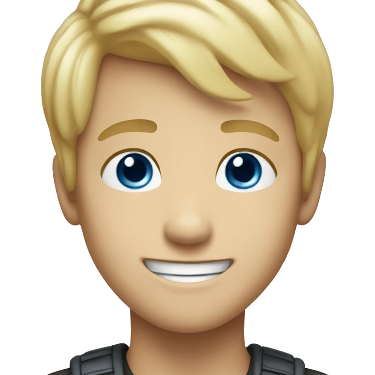 smiling boy with blonde hair blue eyes emoji
