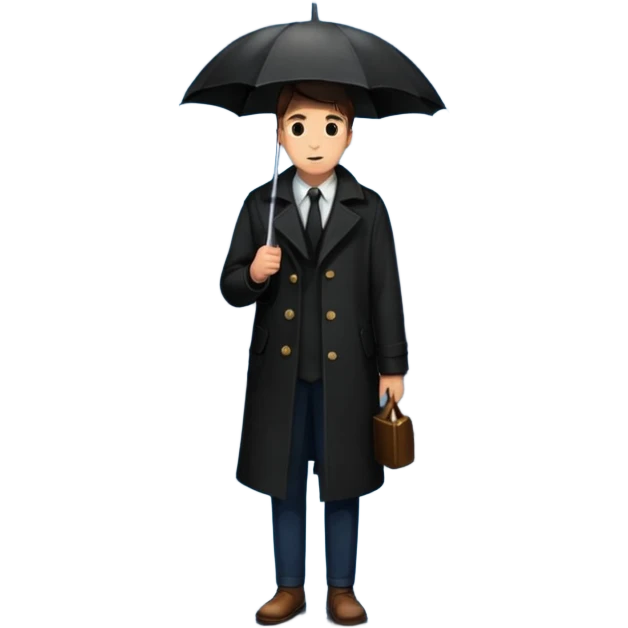 Man with umbrella , streetlight reflection, Midnight Wander. emoji