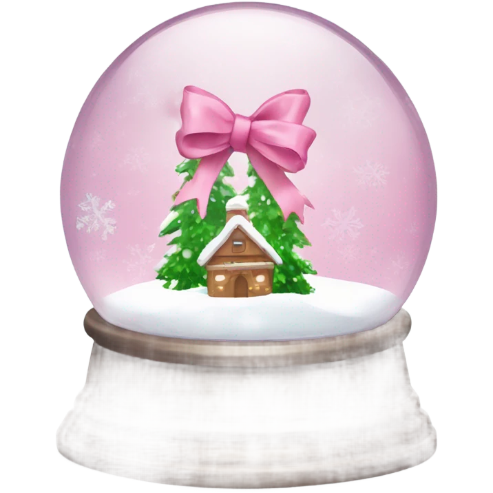 A snow globe with pink ribbon ￼ emoji