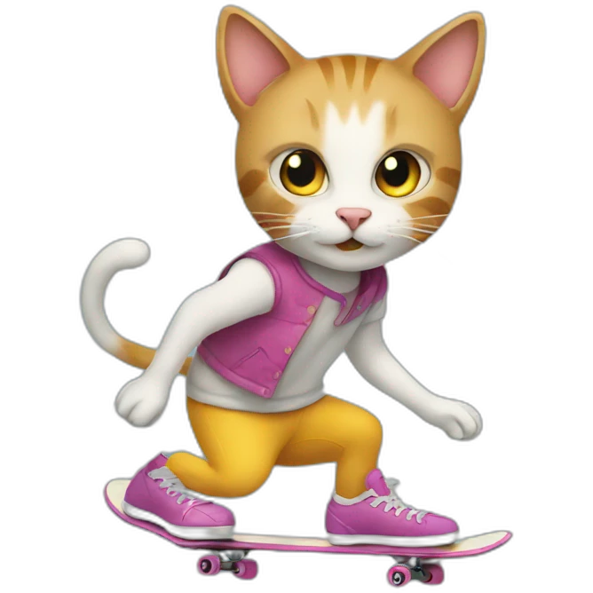cat skater emoji