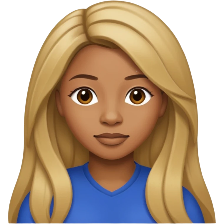 LaTavia Robeson with long dark blonde hair emoji
