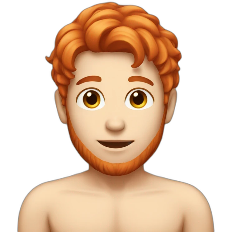 Human with red hair naked emoji