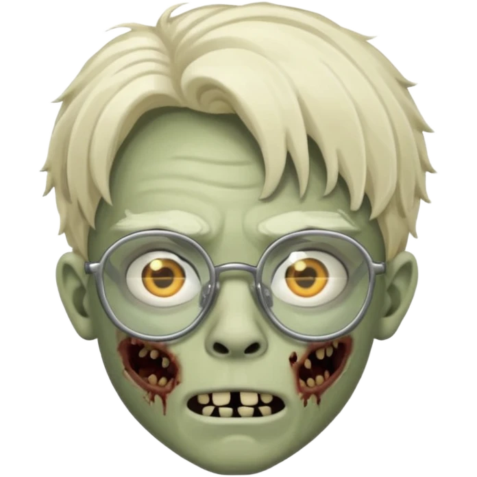 Boy zombie with semi freeform locks and glasses  emoji