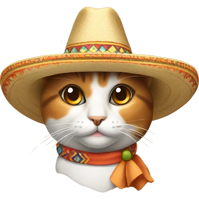 calico cat with a sombrero  emoji