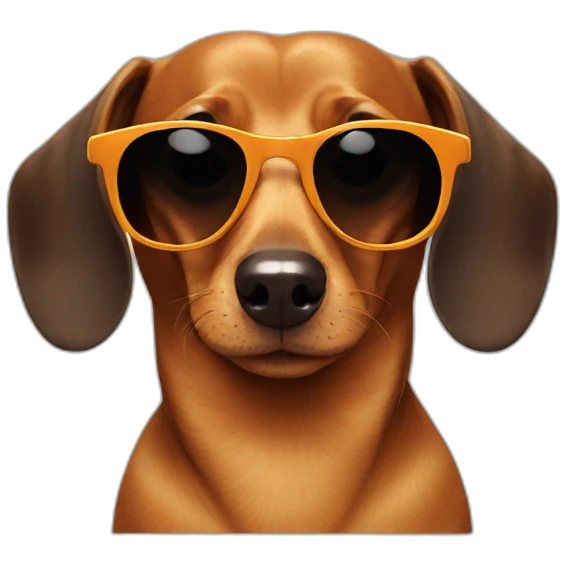 Dachshund with sunglassess emoji