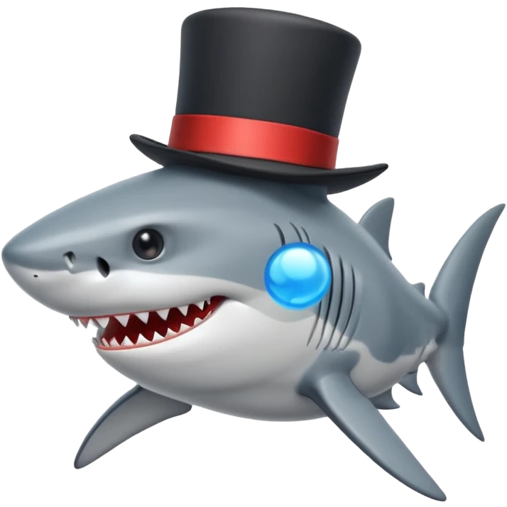 Shark with a top hat emoji
