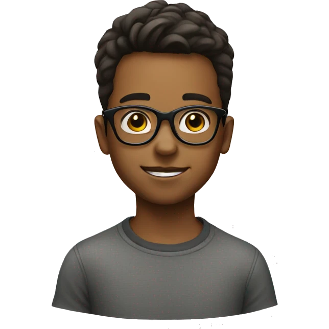 boy in glasses realistic emoji