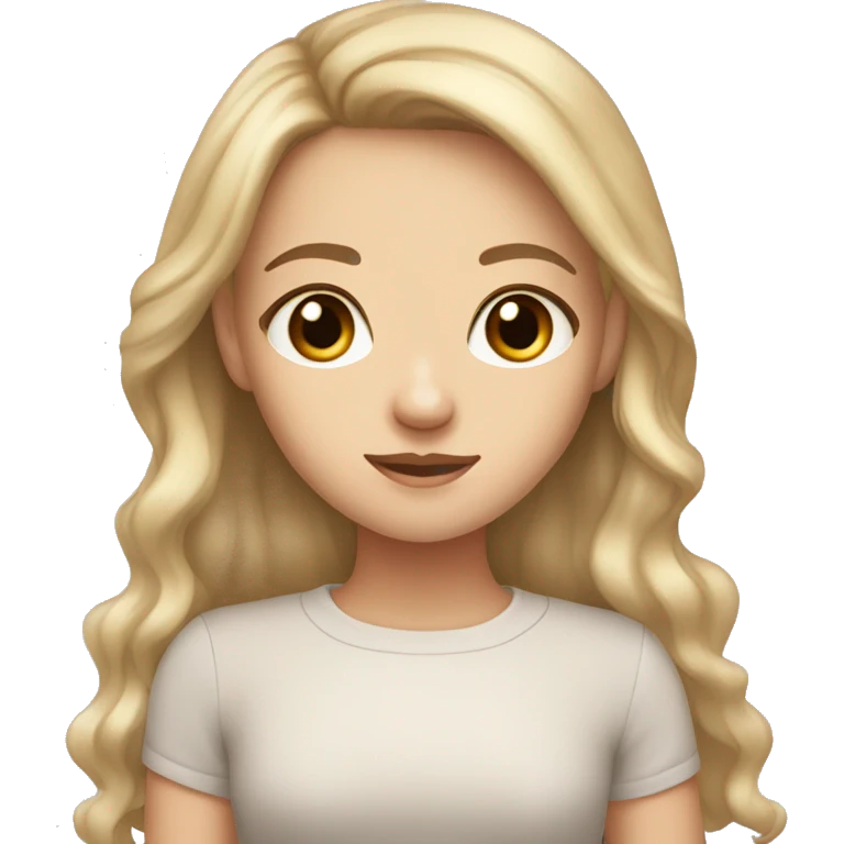 Cute brown and blonde white girl with dark brown eyes  emoji