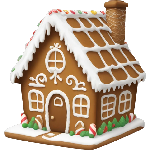 White and brown gingerbread house  emoji