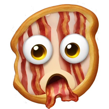 Bacon doing the side-eye emoji