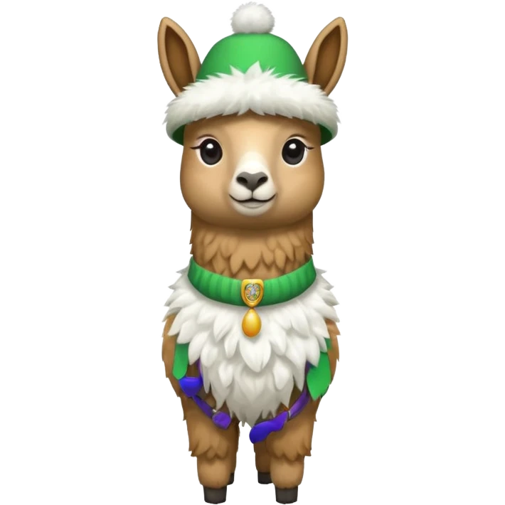 LLama and hat green emoji