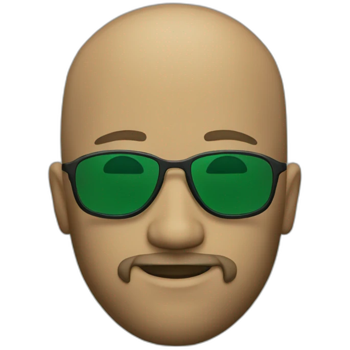 bald with green sunglasses and short light-colored beard emoji
