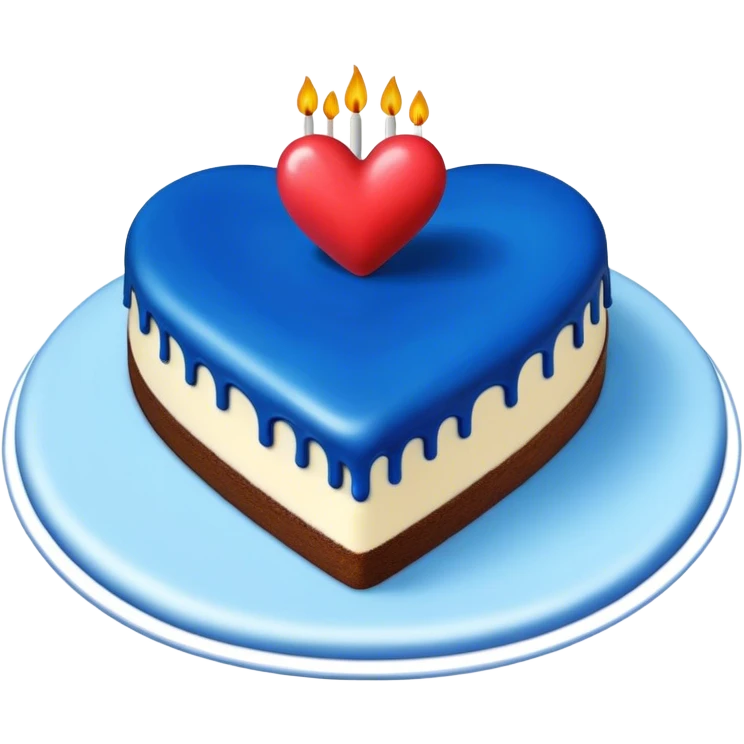 Deep blue heart shaped cake  emoji