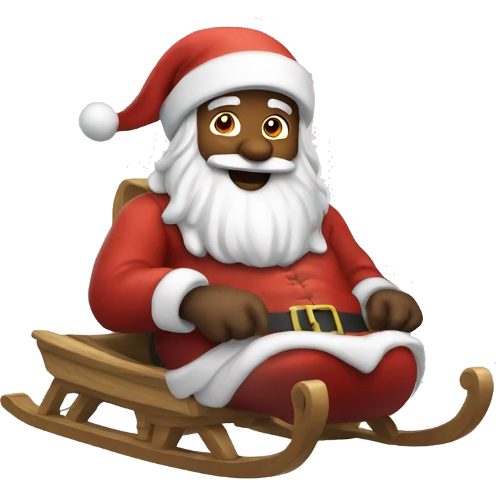 sledding santa claus emoji