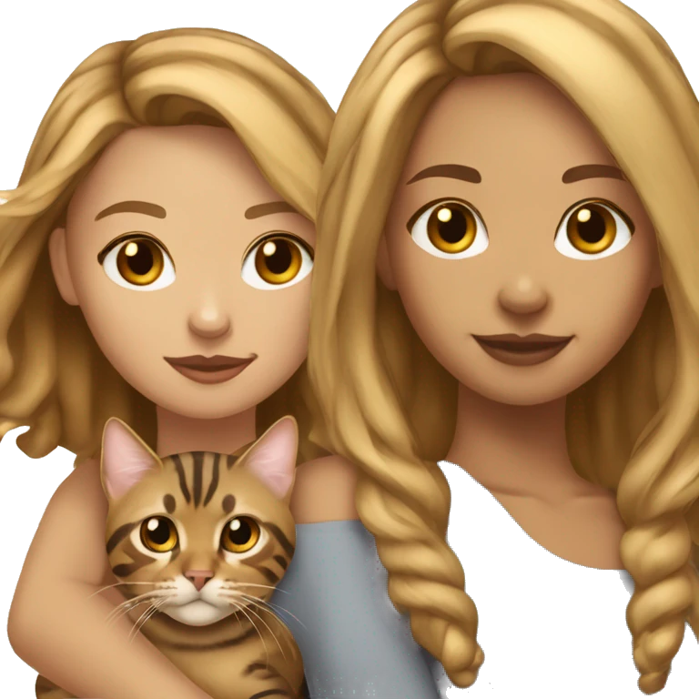 extremely light skin girl with light brown hair and bengal cat emoji