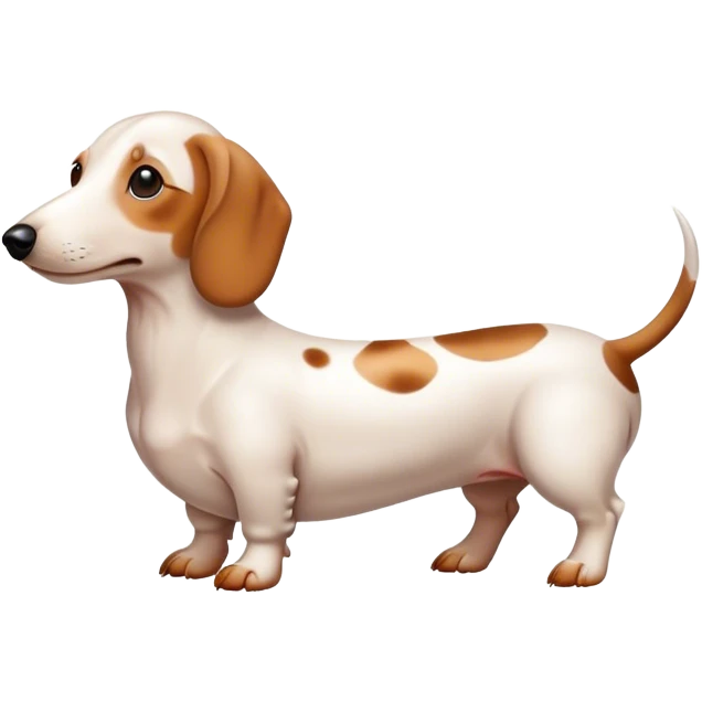 white dachshund with brown spots emoji
