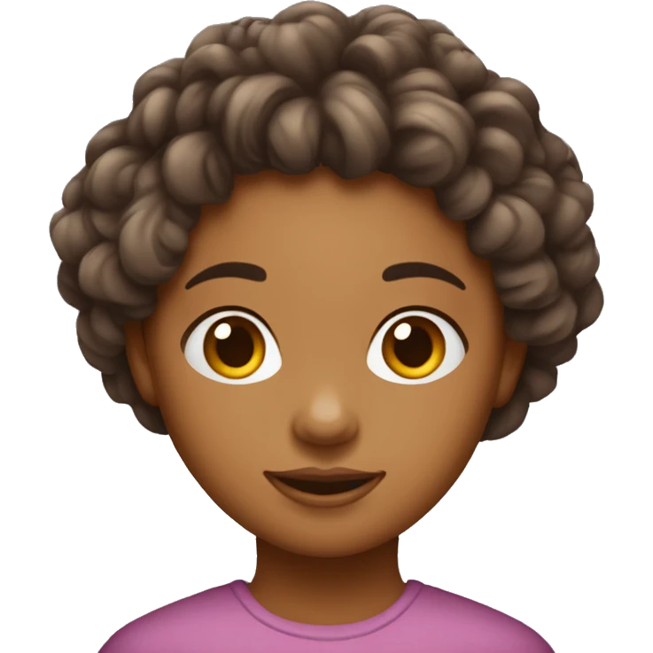 Fille métisse au cheveux bouclés brun  emoji