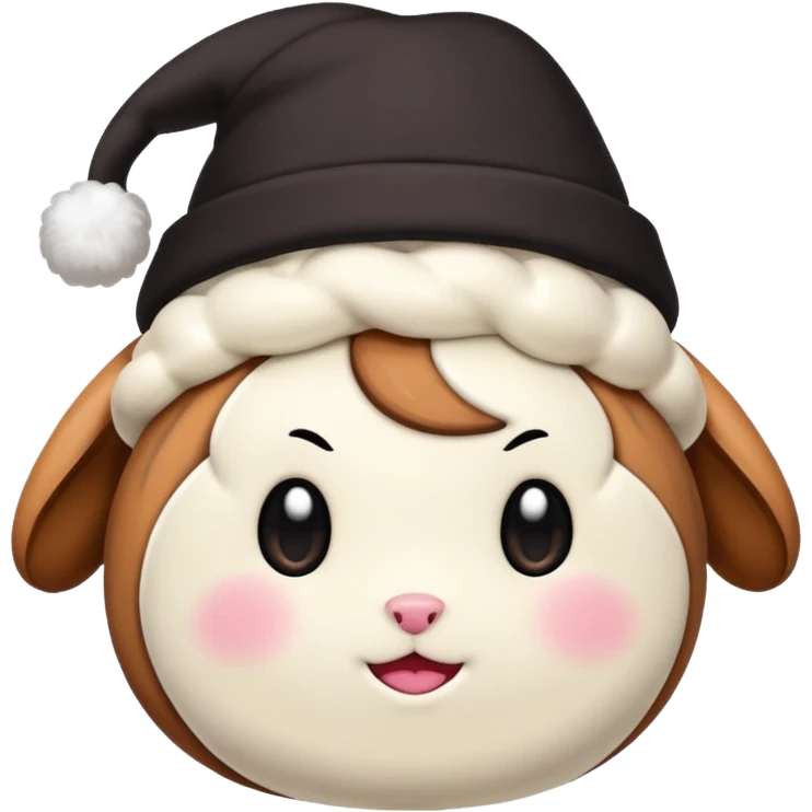 Cinnamon Roll wearing Kuromi hat emoji