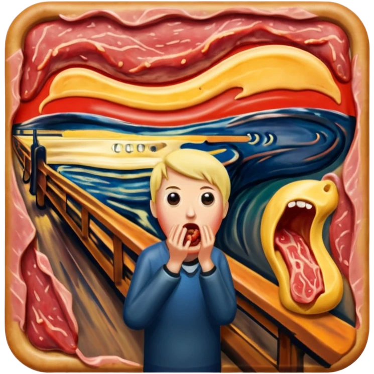 Edvard munch scream with SPAM MEAT landscape  emoji