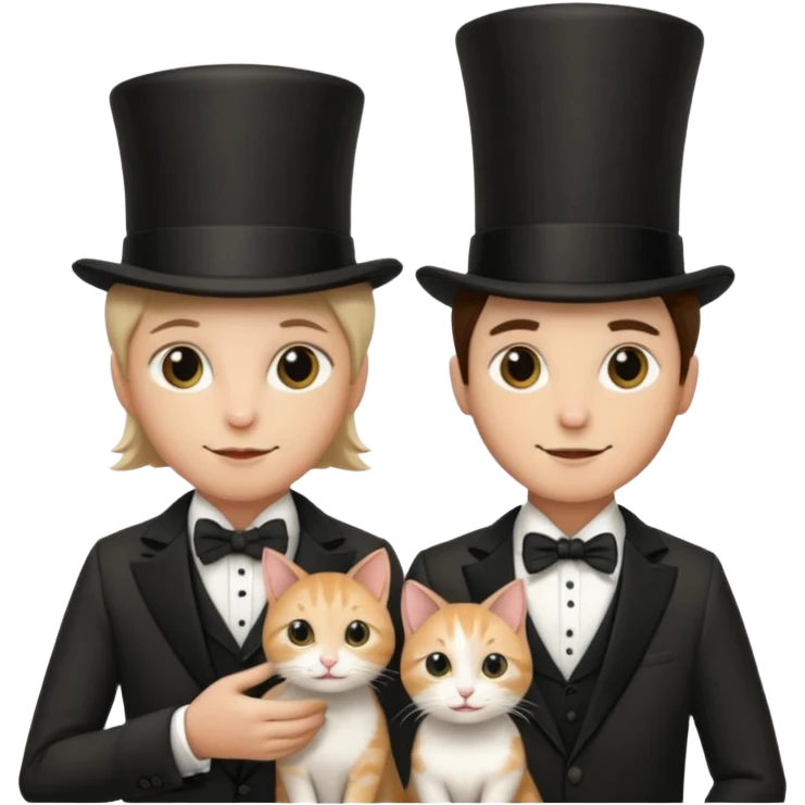 magician couple and their pet cat emoji