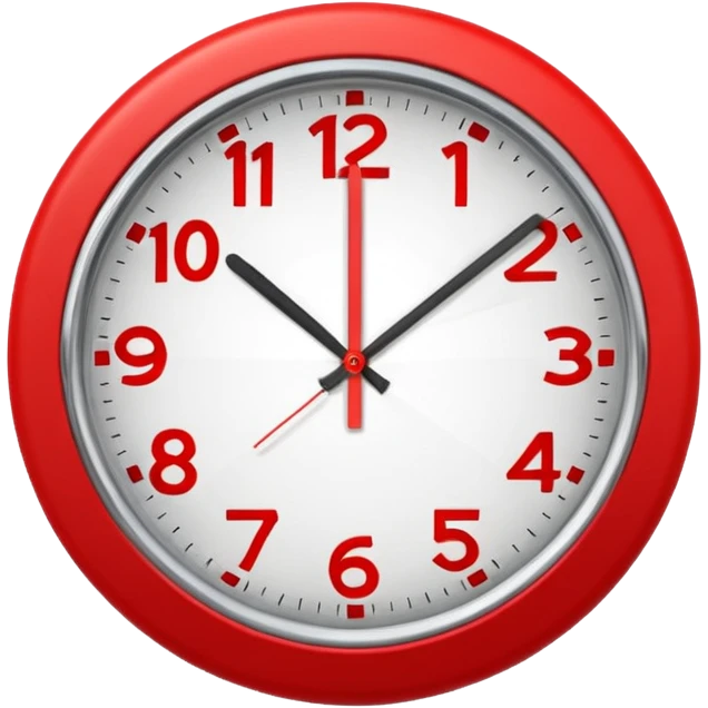 Red clock with "RED" written in the center. emoji