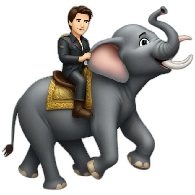 Tom Cruise riding a elephant emoji