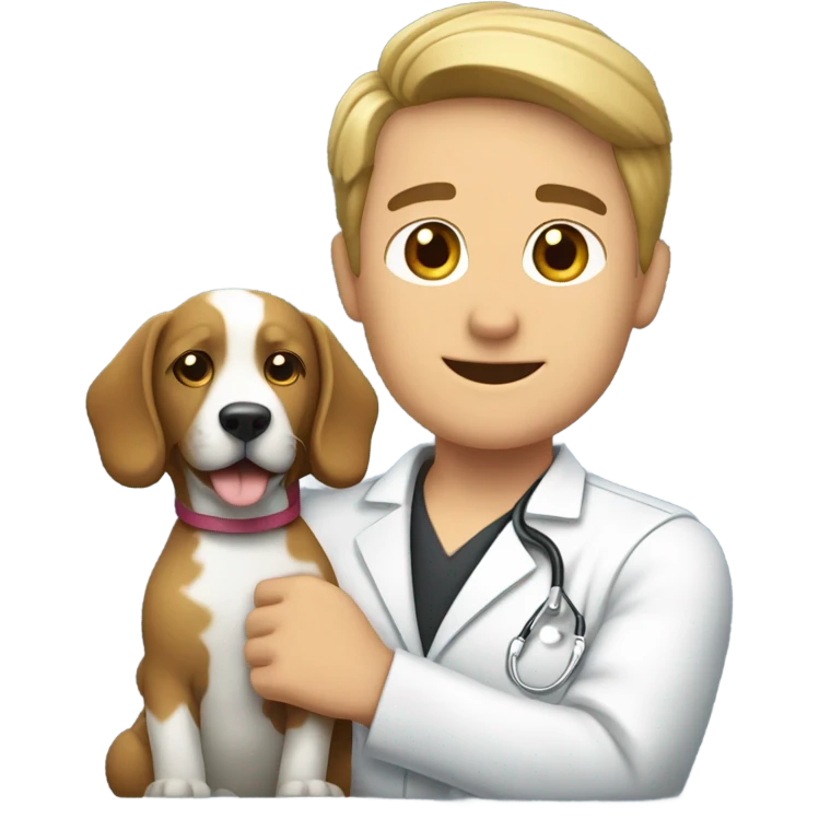 Veterinaria con un perrito  emoji
