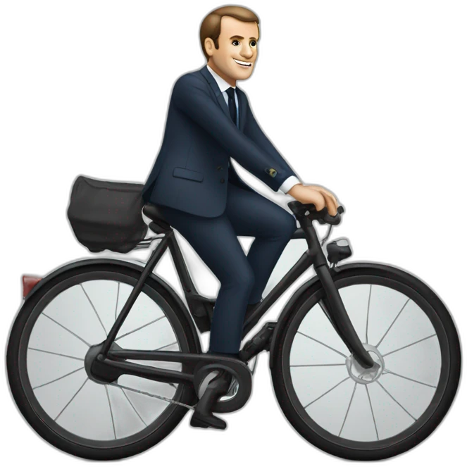 Macron sur un vélo  emoji