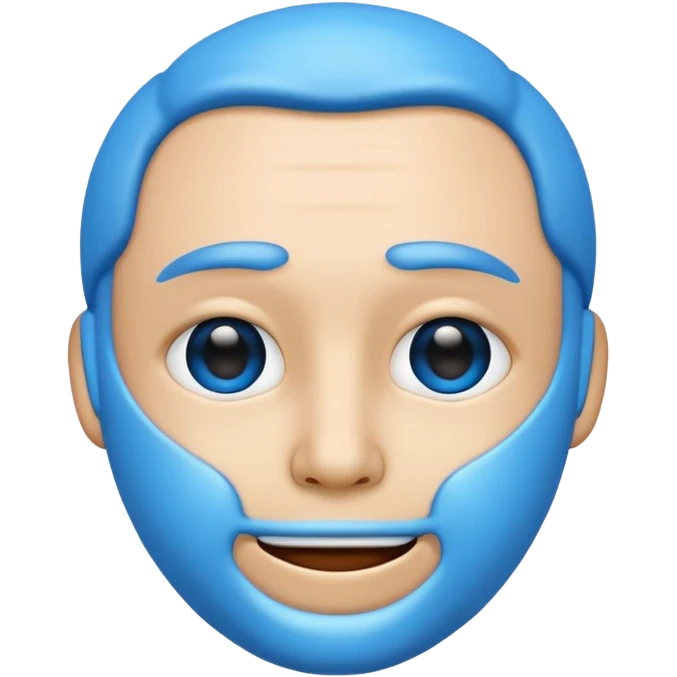 "blue 3D faced emoji, sigma judging look, cold phonk style, high detail" emoji