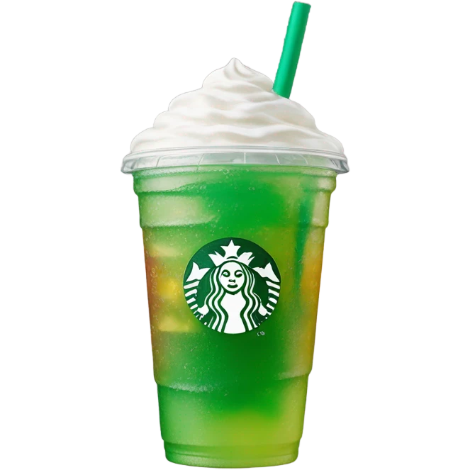Starbucks cup with summer drink emoji