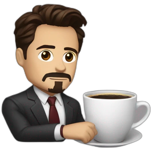 Tony stark buvant un café emoji