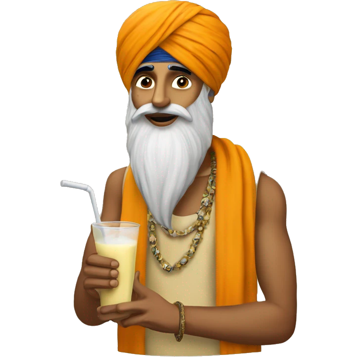 Khalsa Raj drinking lassi  emoji