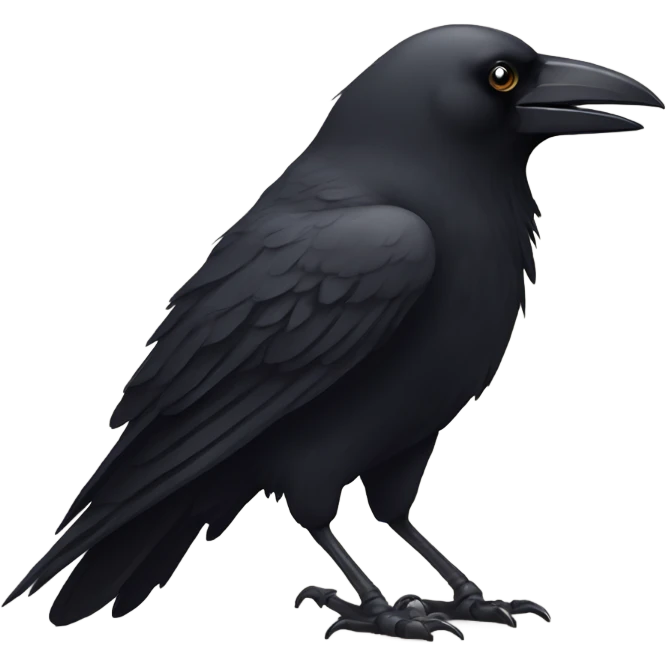 Crow holding a knife in beak emoji