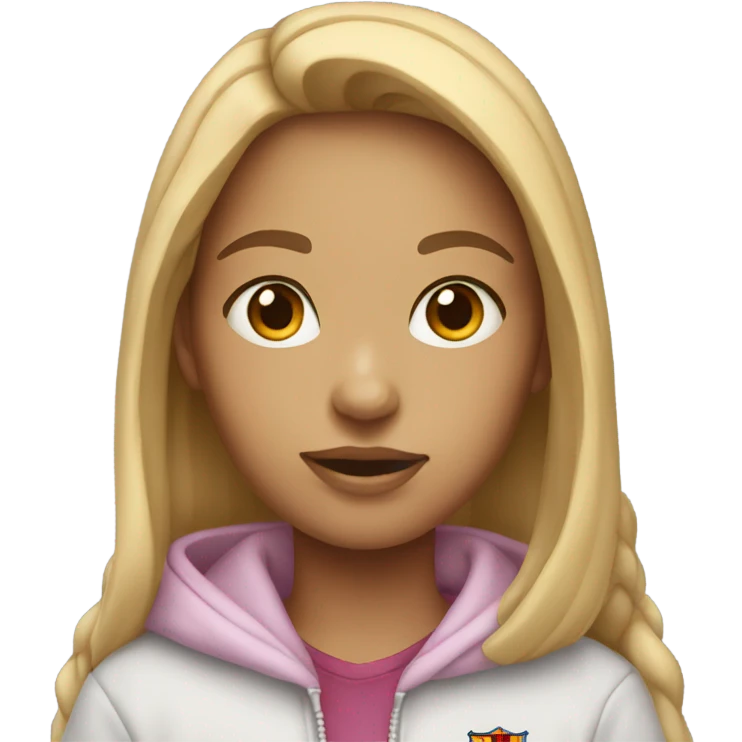 Girl with barca hoodie  emoji