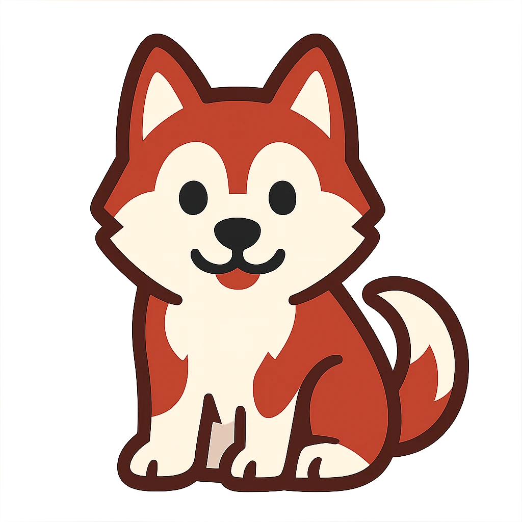 twitter emoji style red siberian husky emoji