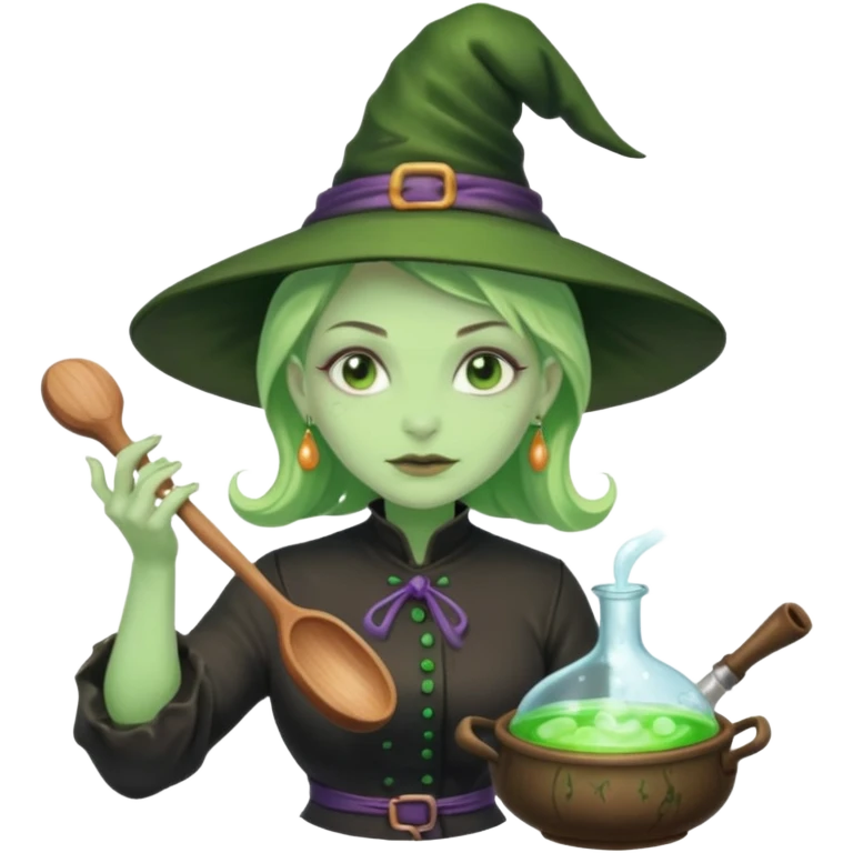 green witch cooking potion emoji
