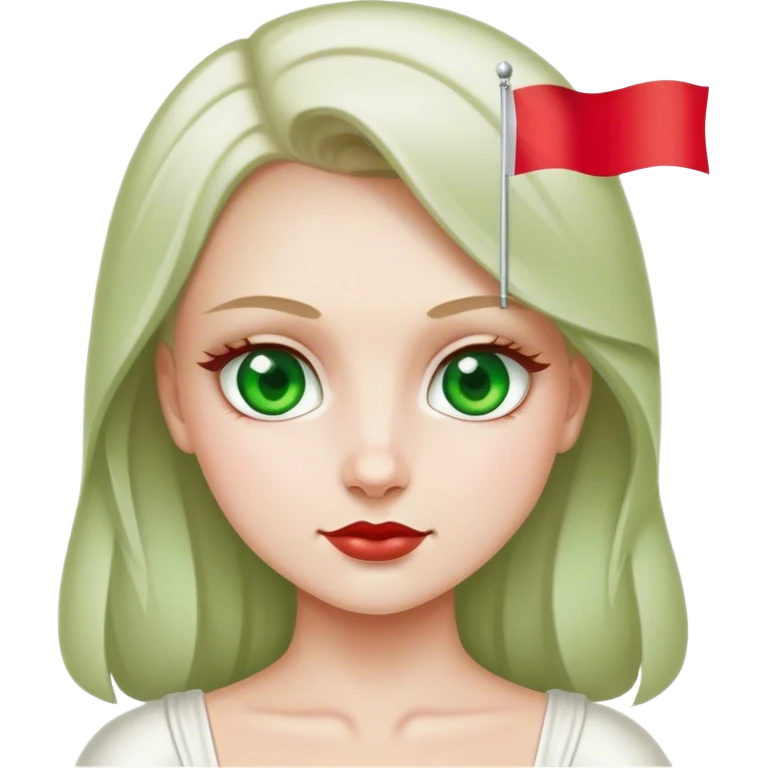 polish princess with green eyes and a polish flag emoji