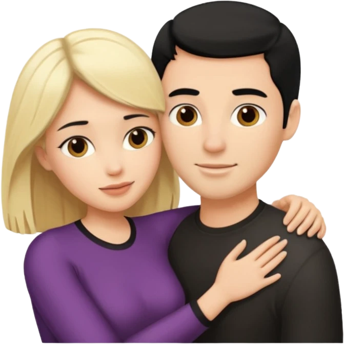 Liebespaar blonder man und schwarz haarige frau emoji