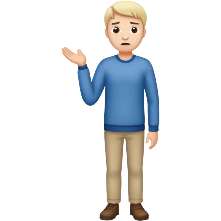 confused man, full body emoji