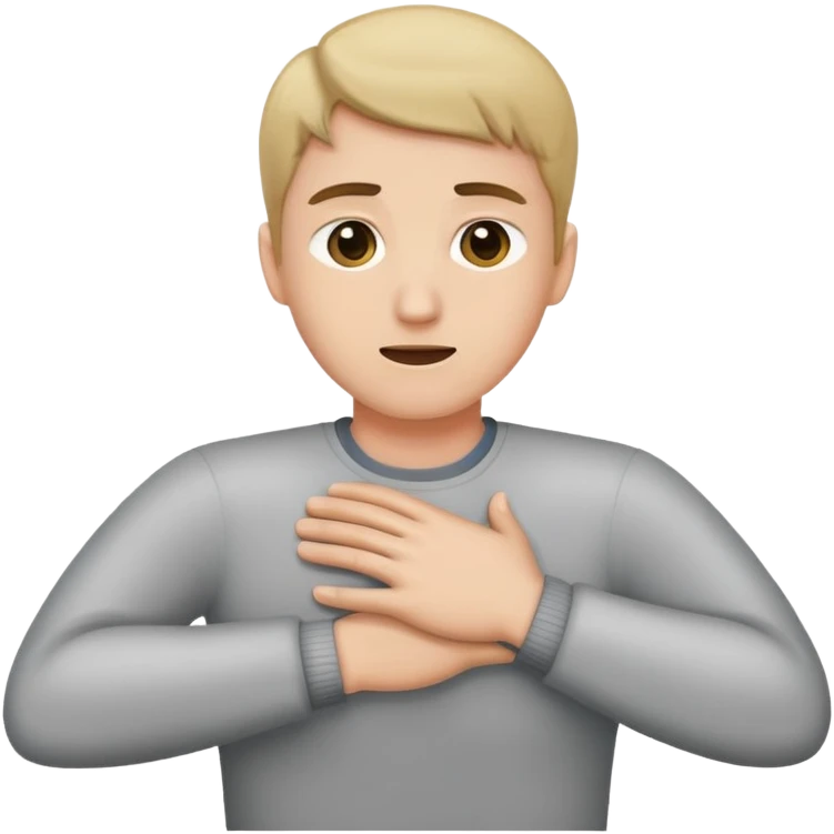 grabbing neck while crossing arms emoji