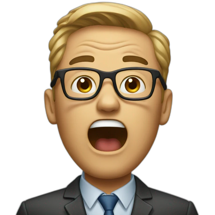 Bureaucrat yelling emoji
