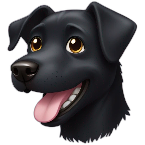 Black dog smile emoji