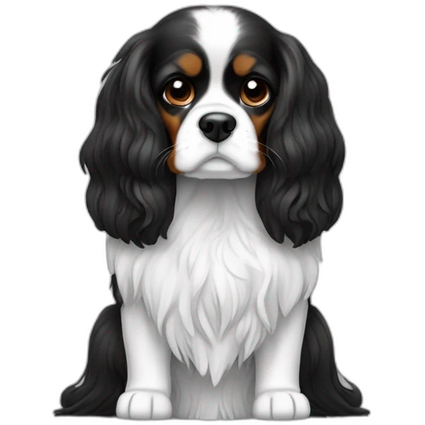 cavelier King Charles black and white emoji