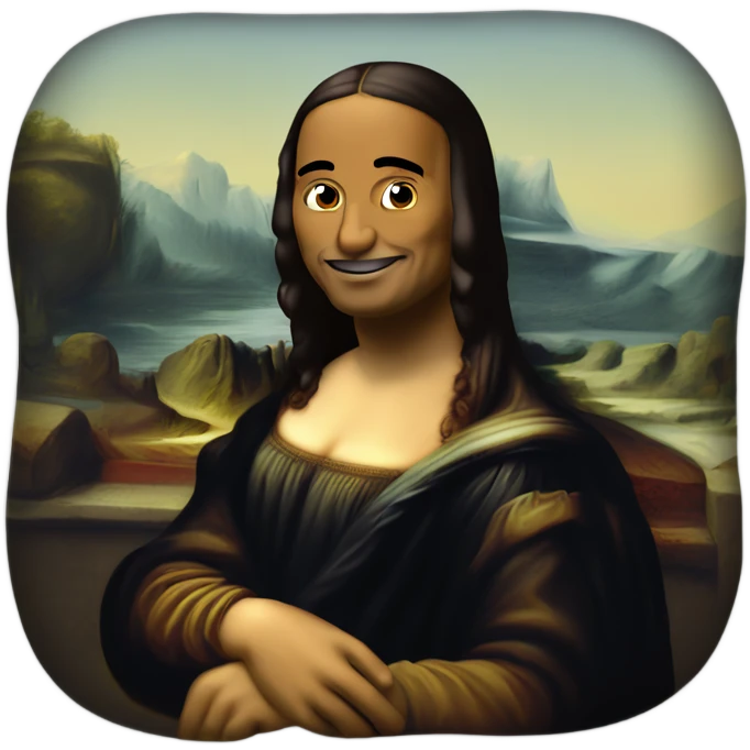 Mona Lisa as a man emoji