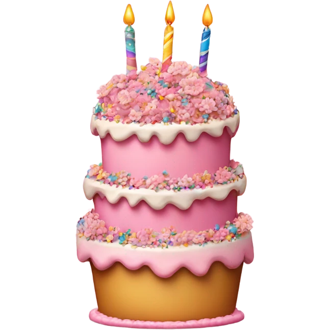 Pink birthday cake emoji