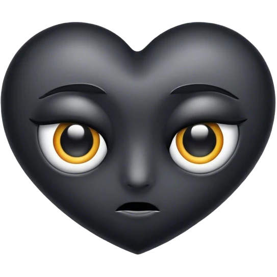 Black heart with one symmetrical eye emoji