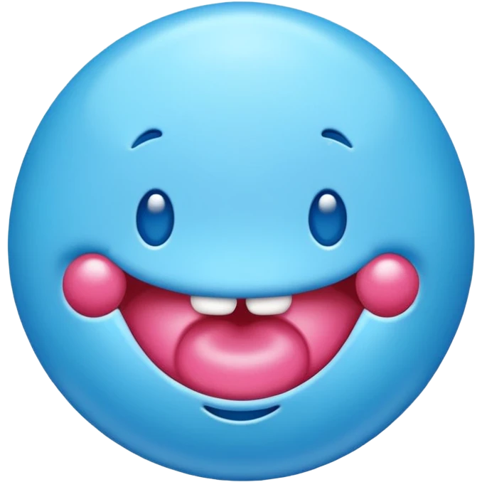 Blue bubblegum emoji