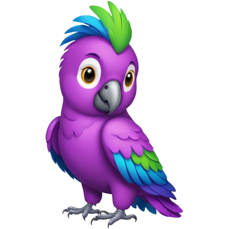 love bird parrot purple emoji